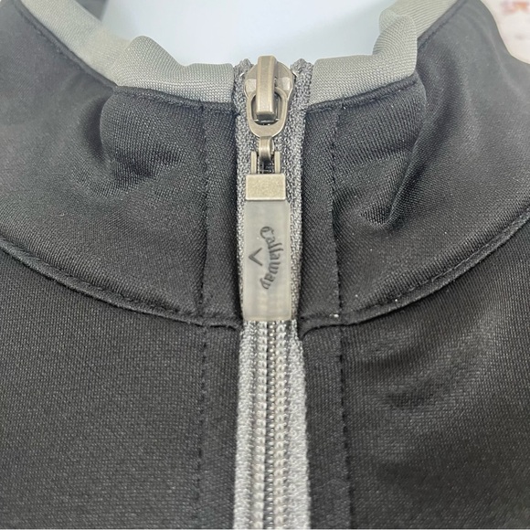 Callaway Black Gray 1/4 Zip Opti Therm Long Sleeve Golf Jacket - Picture 4 of 15
